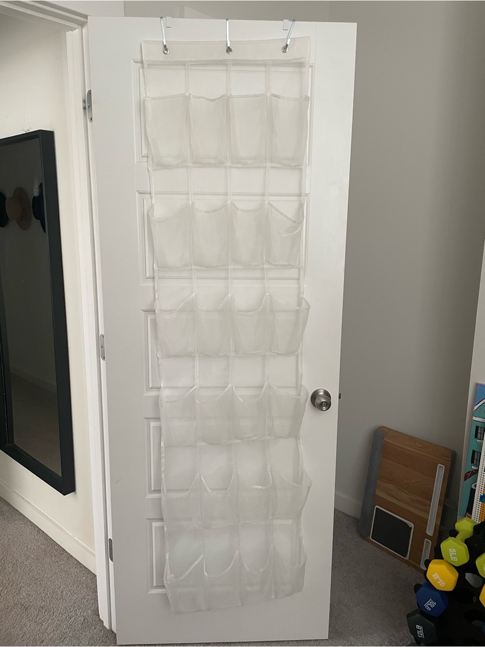 The Container Store White 24 Pocket Over Door Shoe Organizer